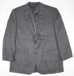 Jos. A. Bank Blazer Mens 48 L 100% Wool Sport Coat Jacket Checks Gray - Picture 1 of 11
