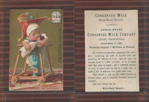 Victorian Card, 1890's, Milk Maid Brand, Child Walker, Bal Masque - Picture 1 of 1