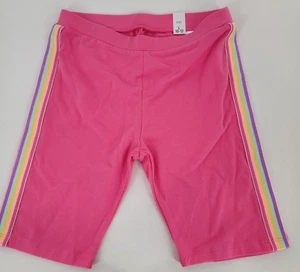 NWT The Childrens Place Girls Sz L 10-12 Multi Stripes Neon Pink Bike Shorts - Picture 1 of 2