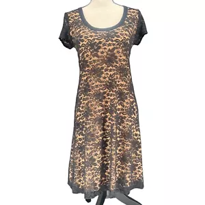 Karen Kane Dress M Black Floral Lace Short Sleeve Whimsigoth Grunge Y2K 90's - Picture 1 of 8