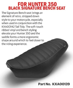 "BLACK SIGNATURE BENCH SEAT" FIT FOR ROYAL ENFIELD HUNTER 350 - Picture 1 of 6