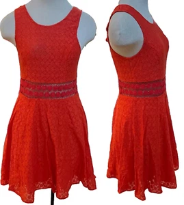 Free People RED  PULLOVER MINI DRESS SZ 10 - Picture 1 of 8