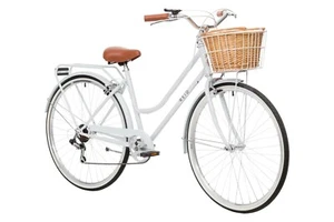 Women’s Reid Shimano White Ladies Classic Vintage Bicycle With Basket And Bell - Picture 1 of 15