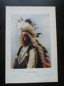 1926 TAVOLA ANTICA CAPO INDIANO SCIAHAPTIAN NATIVI AMERICANI EPOCA TRIBU - Picture 1 of 1