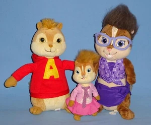 Ty Beanie Alvin and the Chipmunks-Alvin-10"Brittany-7"Tall Janette 12"-Plush LOT - Picture 1 of 13