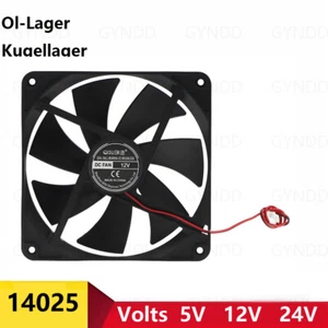 DC 14025 Flüsterleise Hochleistungskühlung Lüfter Für CPU / Gehäuse 5V 12V 24V - Afbeelding 1 van 6