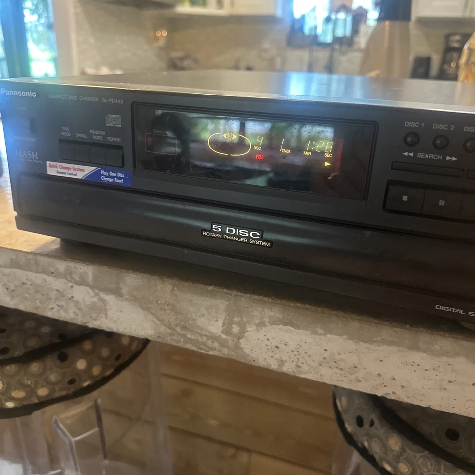 Cambiador de CD Panasonic SL-PD449 5 discos carrusel-sin control remoto-Japón 1994-probado funciona Foto 1 de 4