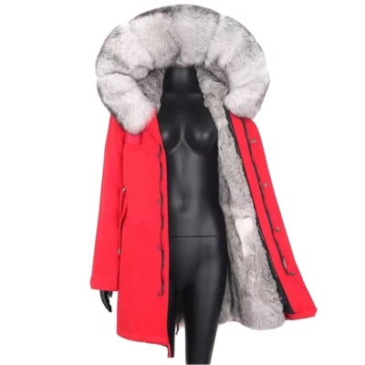 Damen CARMEN CHARLOTT Luxus Echt Pelz Parka Mantel Fuchspelz Größe 48/50 XXXL - Bild 1 von 2