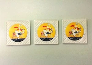 Menge 3 ThirstyStone Untersetzer Jennifer Garant signiert italienischer Koch auf Fahrrad - Bild 1 von 4