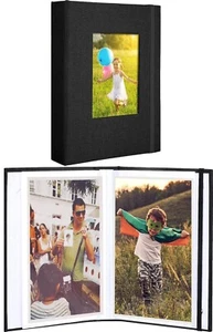 Small Photo Album 4 x 6 Linen Cover Front Window Scrapbook Album Holds 52 Photos - Picture 1 of 7