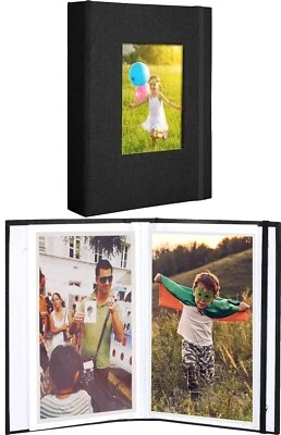 Small Photo Album 4 x 6 Linen Cover Front Window Scrapbook Album Holds 52 Photos - Image 1 of 4