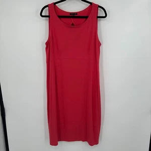 Eileen Fisher Midi Dress Women's Large Pink Rayon Back Oval Cut Out Sleeveless - Picture 1 of 12