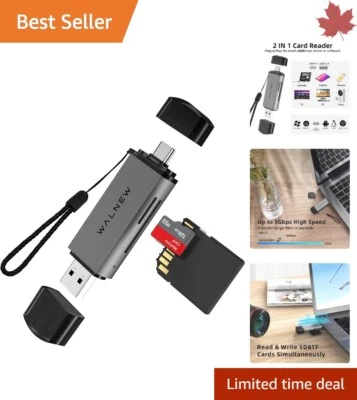 Card Reader - USB 3.0 and USB-C - Mac, MacBook, PC, Laptop, iPad, Samsung Galaxy - Image 1 of 4