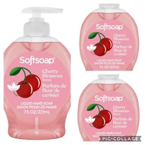 Softsoap CHERRY BLOSSOM Liquid Hand Soap in THREE 7.5 Fluid Ounce Pump Bottles  - Picture 1 of 12