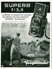 Publicit&#233; ancienne appareil photo Reflex Voigl&#228;nder 1935 issue de magazine