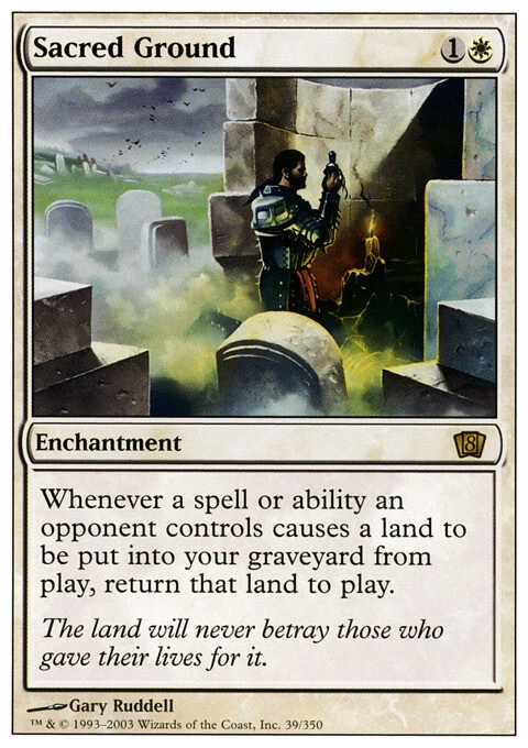 Sacred Ground ~ Lightly Played 8th Edition Eighth MTG Magic UltimateMTG White Ca - Image 1 of 1