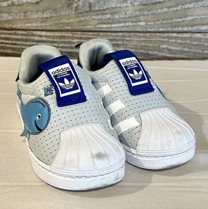 Adidas toddler Superstar 360 Gray White Blue Whale Sz: US 6 - Picture 1 of 7