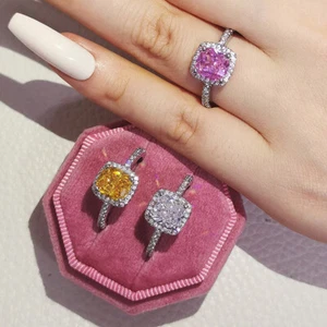 Fashion Jewelry Luxury Multicolor Charm Cubic Zirconia Wedding Rings For Women T - Picture 1 of 9