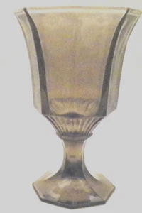 Octagonal Amber Water Goblets by Independence (4) - Picture 1 of 2