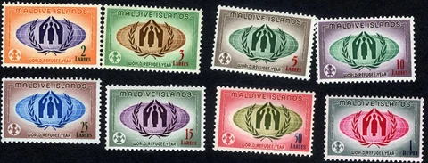 Maldives 1960 World Refugee Year MNH (SC# 50-57) Cover
