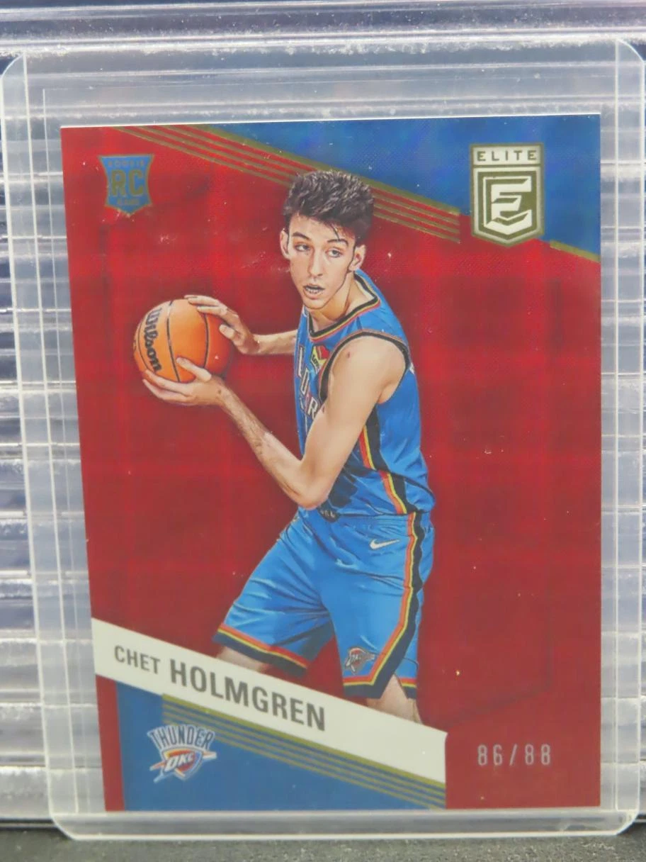 2022-23 Donruss Elite Chet Holmgren Asia Hyper Red Rookie Card RC #86/88 Thunder