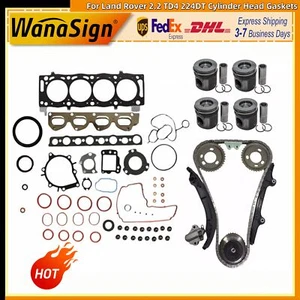 Juego de juntas de culata Juego de pistones Kit de cadena de distribución para Land Rover 2.2 TD4 224DT - Imagen 1 de 10