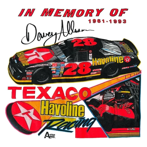 Vtg 1993 In Memory Of Davey Allison Nascar Single Stitch T Shirt Mens's Size M Cover
