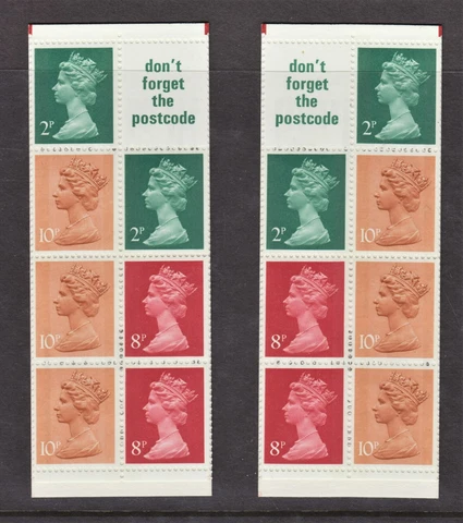 GB fine MNH 1979 booklets in different layout configurations Cover