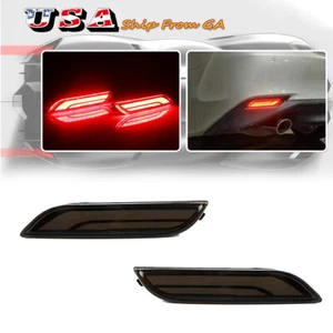 For Toyota Camry 2018+ LED Reflector Rear Bumper Tail Light Turn Lamp Smoke Lens - Picture 1 of 12