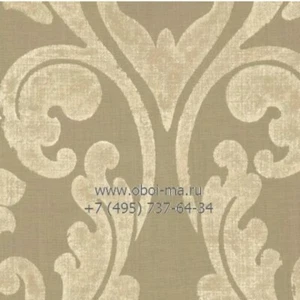 Wallquest Neutral Taupe And Gold Crested Pattern AT40907 (Retired) 56 sq ft Roll - Picture 1 of 13