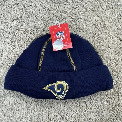 Gorro Los Angeles Rams Reebok NFL Azul Dorado Equipo Logo Puños Tejido Sombrero Nuevo de Lote Antiguo Nuevo con Etiquetas Foto 1 de 4