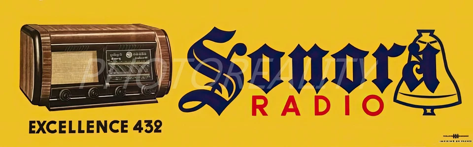 1950s Vintage Ad Banner Sonora Excellent 432 Radios 6 x 19 Giclee Print - Image 1 of 1