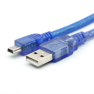 10pcs Blue Short USB 2.0 A Male to Mini 5 Pin B Data Charging Cable Cord Adapter - Picture 1 of 1