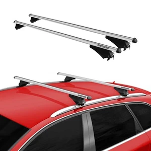 Fits 2017-2023 Audi A4 Allroad Top Roof Racks Cross Bars Grey Aluminium Carrier - Picture 1 of 7