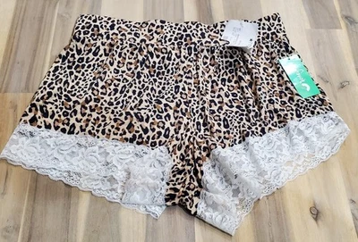 Pantalones cortos de salón Honeydew Intimates para mujer con estampado de animales y encaje talla pequeña Foto 1 de 4