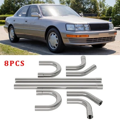 Комплект из 8 выхлопных труб 2,5 дюйма с прямым изгибом из нержавеющей стали для Lexus LS400 - Изображение 1 из 4