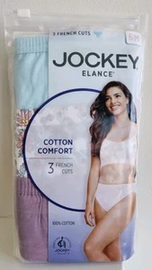 Jockey Elance Sz 6 French Cuts plum & blue 3 pk Womens Panties 100% Cotton - Picture 1 of 3