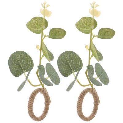  2 pezzi tovaglioli foglia anello tovagliolo decorativo fattoria - Immagine 1 di 4