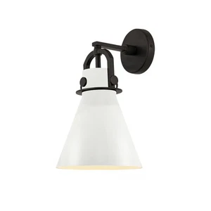 Innovations Lighting 410-1W-15-8 Newton Cone Sconce Newton Cone - White - Picture 1 of 2