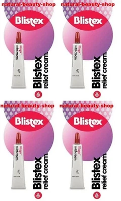 4x Blistex Lip Relief Cream Cold Sores Chapped Sore Cracked Lips 5g Balm Care