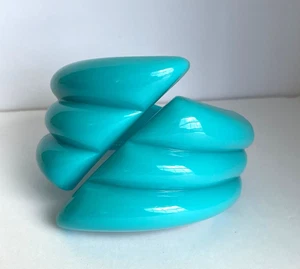 Vintage Design Jo Registed Split Teal Acrylic Bracelet- Minor Damage- W Germany - Picture 1 of 6