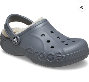 Crocs Kids Boys Clog Slipper Gray Lined Winter Outdoor Indoor C12 Warm Casual - Picture 1 of 10