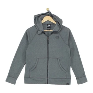 North Face Fleece Hoodie Boys Size L Grey Youth Full Zip Polartec - Picture 1 of 14