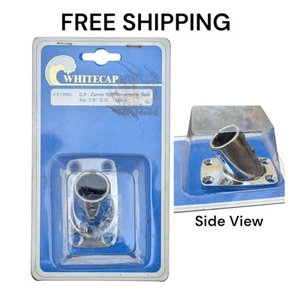 WHITECAP Boat Rail 60° Rectangular Base 7/8" OD Tubing Fitting Bracket Chrome - Bild 1 von 6
