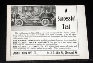 ALTE ZEITSCHRIFTENDRUCKANZEIGE 1908, GABRIEL HORN MFG CO, GLIDDEN TOUR - EIN ERFOLGREICHER TEST! - Bild 1 von 1