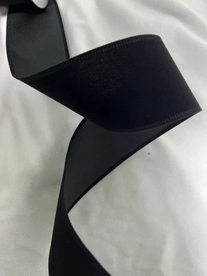 10 Yards 2.5 Inch Wired Ribbon Christmas New Year's Black Velvet Ribbon for Bows - Image 1 of 3