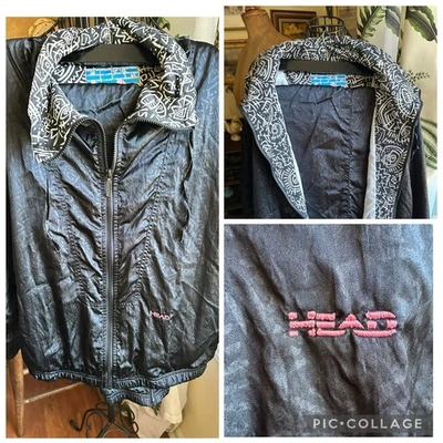 Chándal HEAD de Colección Años 90 Negro Abstracto Nylon Grande 2 Piezas Hecho en Hong Kong Foto 1 de 4