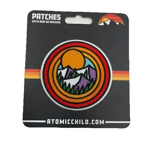 Atomic Child Patches Iron On - Sew On Mountain Sunset Multicolor NEW - Picture 1 of 2