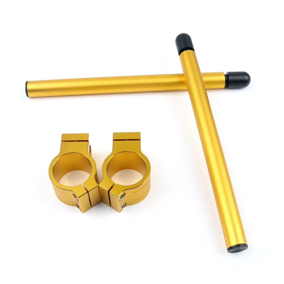 Universal Motoycycle Clip-On Handlebars For SUZE2I GSXR1100 YAMAHA FZR1000 GOLD - Image 1 of 1