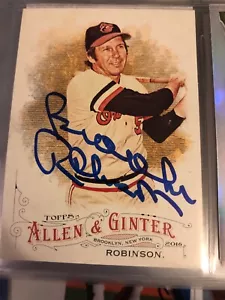 Brooks Robinson Signed 2016 Allen & Ginter A&G Baltimore Orioles HOF Auto IP - Picture 1 of 2